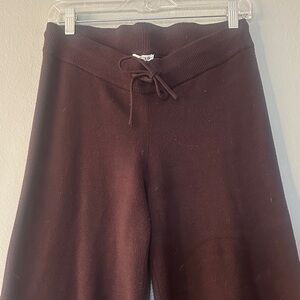 Dark Plum Wide-Leg sweater pants
